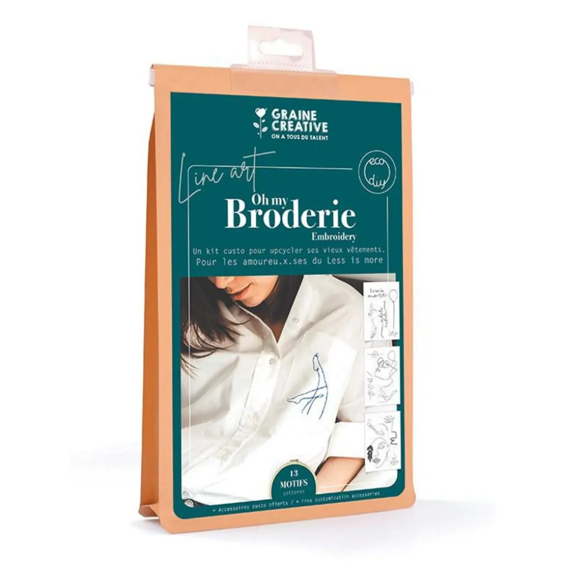 Kit de broderie sur vêtement line art