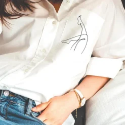 Kit de broderie sur vêtement line art