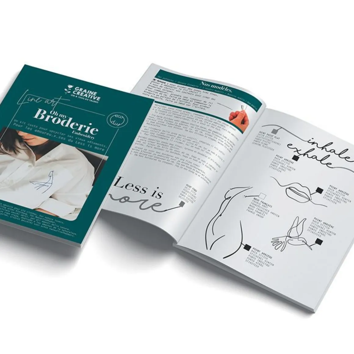 Kit de broderie sur vêtement line art