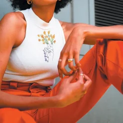 Kit de broderie sur vêtement nature