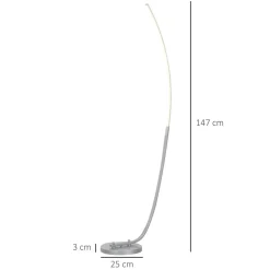 Lampadaire arc design LED - luminosité réglable - H.147 cm - alliage alu.
