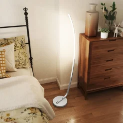 Lampadaire arc design LED - luminosité réglable - H.147 cm - alliage alu.