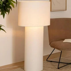 Lampadaire en Tissu Eira 115cm Blanc