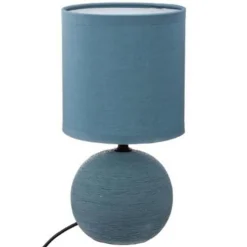 Lampe à Poser Céramique Boule 25cm Bleu