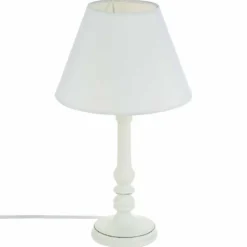 Lampe à Poser en Bois Leo 36cm Blanc