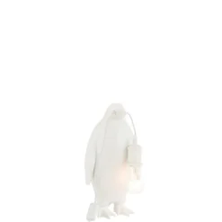 Lampe à Poser en Résine Pingouin 35cm Blanc