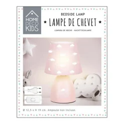 Lampe de Chevet Enfant Nuages 19cm Rose
