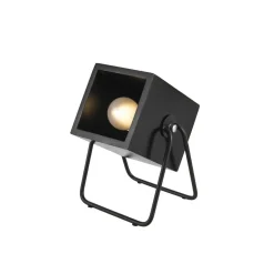 Lampe en bois et métal carrée Hefty - H. 17 cm