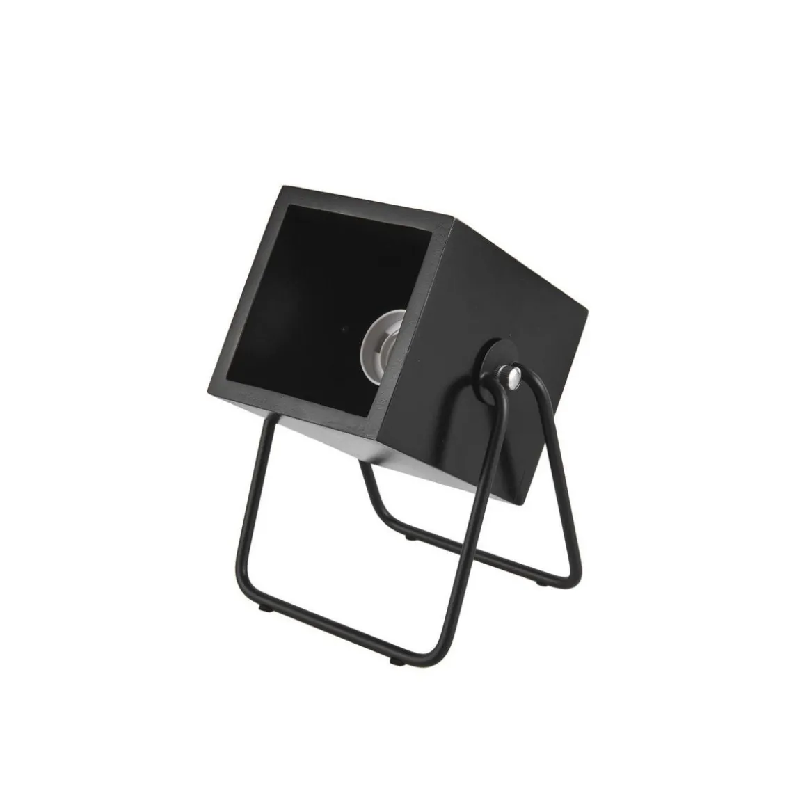 Lampe en bois et métal carrée Hefty - H. 17 cm