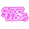 Lampe Led Effet Néon Good Vibes 33cm Rose