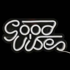 Lampe Led Effet Néon Good Vibes 33cm Rose