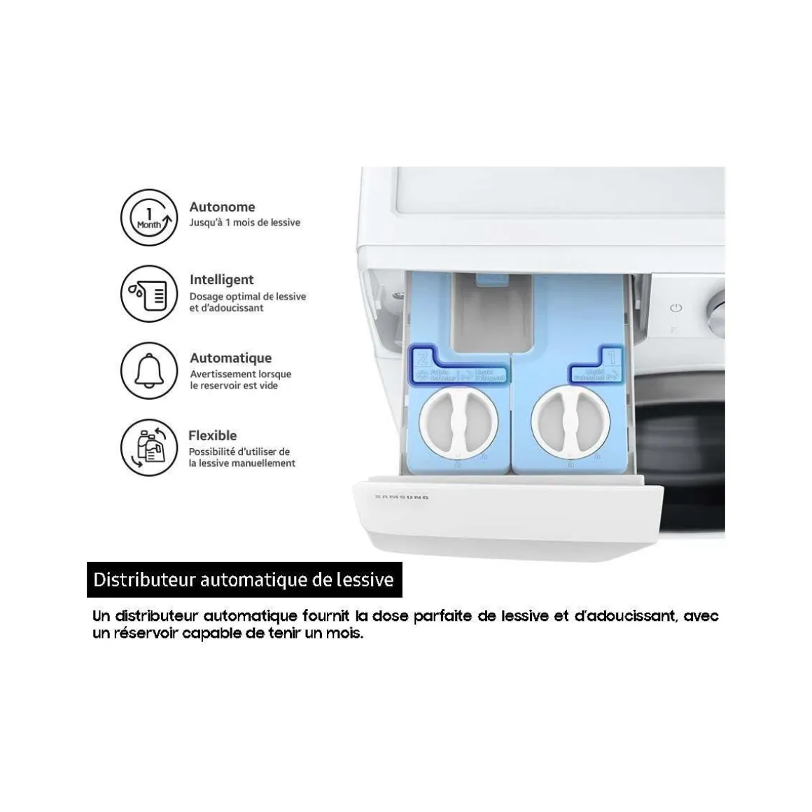 Lave linge hublot WW90DG6U85LK Bespoke AI