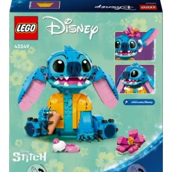 LEGO Disney 43249 Stitch, Jeu de Construction pour Enfants, Cornet de Glace et Figurine