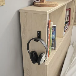 Lit 1 place avec 1 tiroir et rangements 90x200 cm LOUANE