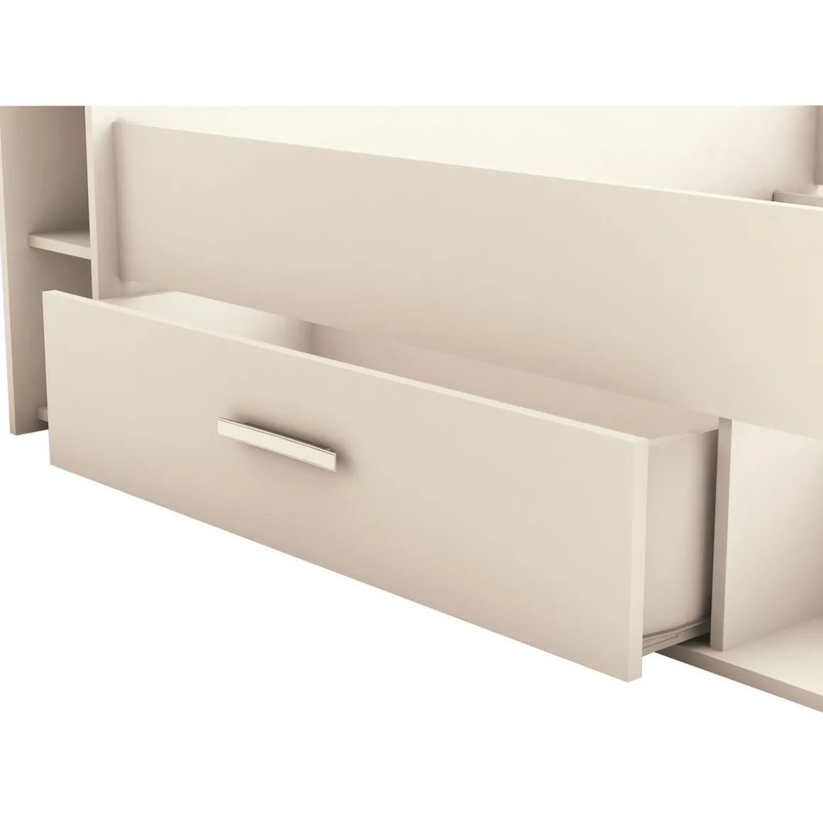 Lit 140 x190 cm avec tête de lit et rangements ILIAN