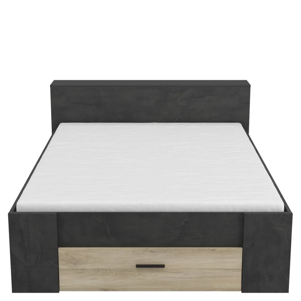 Lit 140 x190 cm avec tête de lit et rangements ILIAN