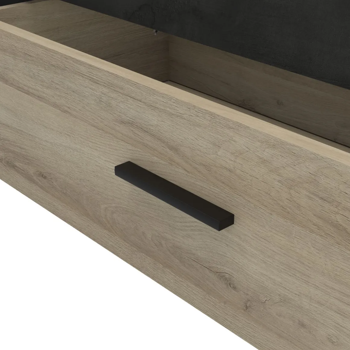 Lit 140 x190 cm avec tête de lit et rangements ILIAN