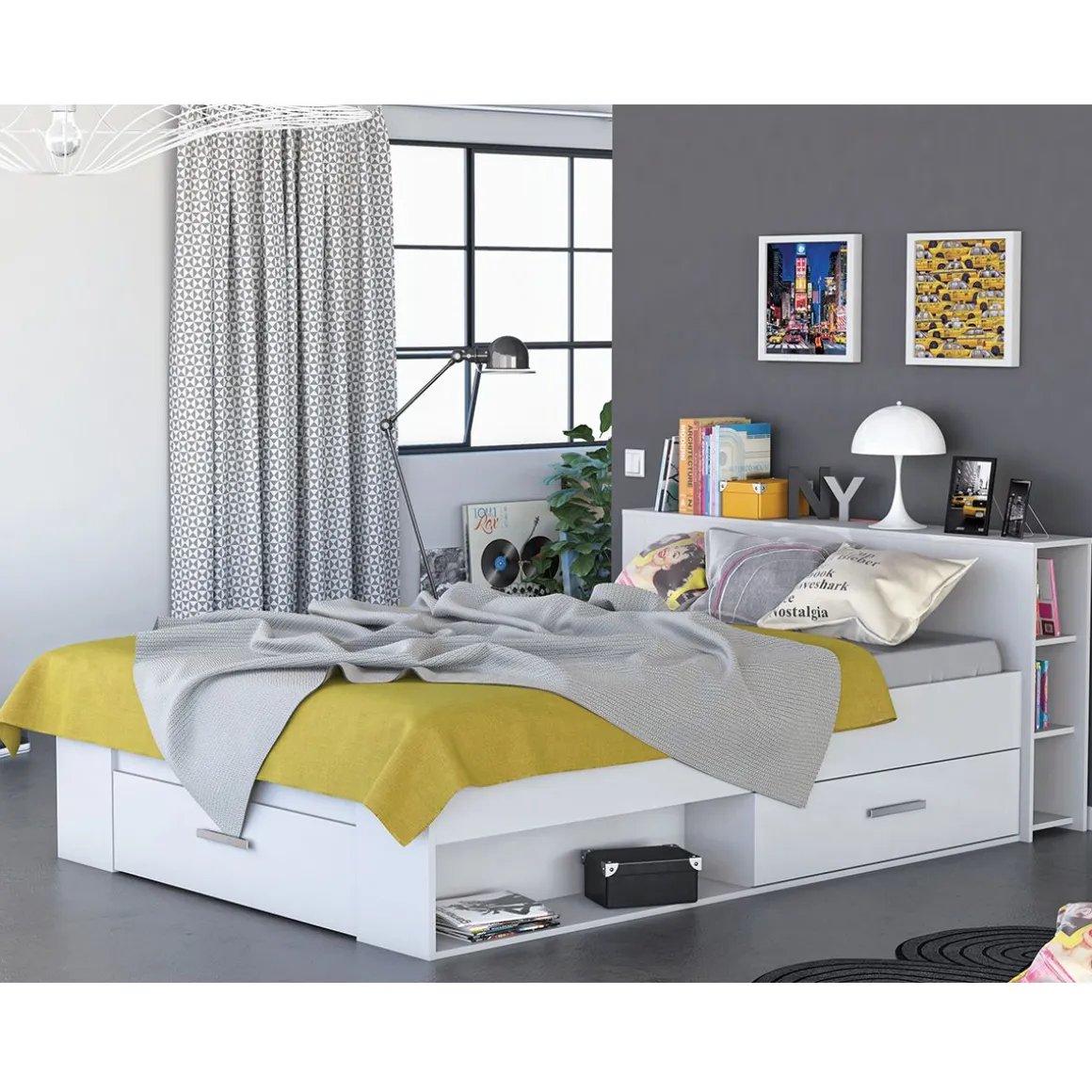 Lit adulte ILIAN, pour couchage 160x200cm