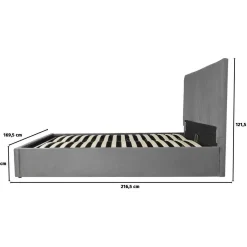 Lit avec coffre Mia - 160 x 200 cm - Gris