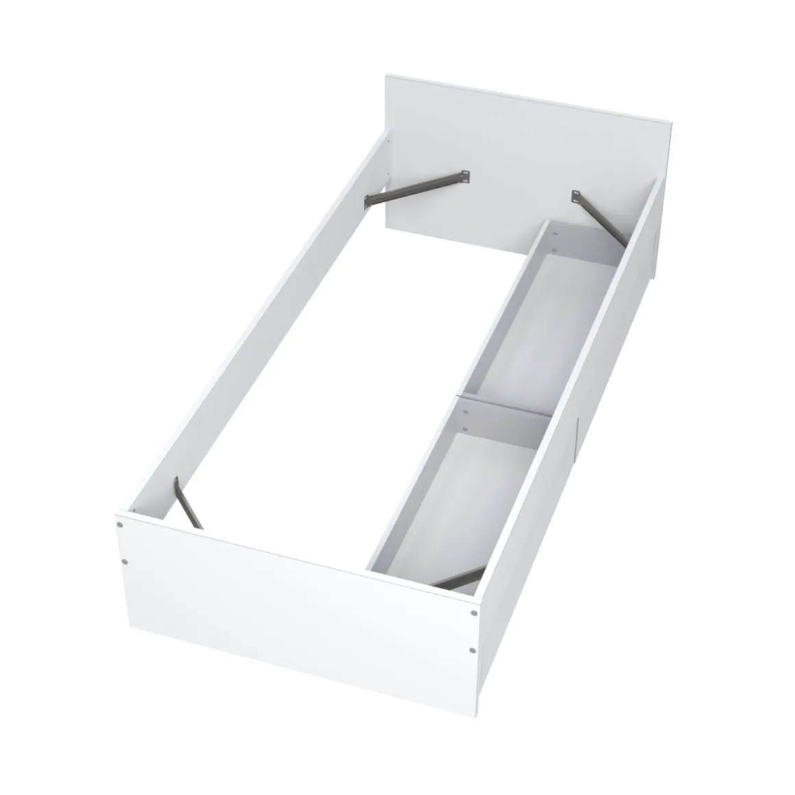 Lit avec rangements 90x190 cm, 2 tiroirs et tête de lit CAMA