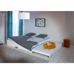 Lit banquette gigogne en pin massif 3 couchages 90x200cm BLANDINE