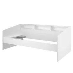 Lit banquette 90x190/200cm avec fonds de niche réversibles Blanc / Chêne NIGHT