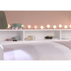 Lit banquette 90x190/200cm avec fonds de niche réversibles Blanc / Chêne NIGHT