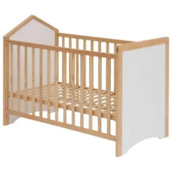 Lit Bébé Kima 60x120cm Blanc & Naturel