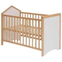 Lit Bébé Kima 60x120cm Blanc & Naturel