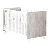 Lit bébé sommier réglable 60x120cm SCANDI coloris gris