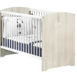 Lit bébé 120x60 cm HAPPY, Hêtre cendré, sommier 3 positions