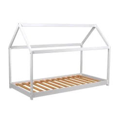 Lit cabane enfant en bois massif 70 x 140 cm LOUIS