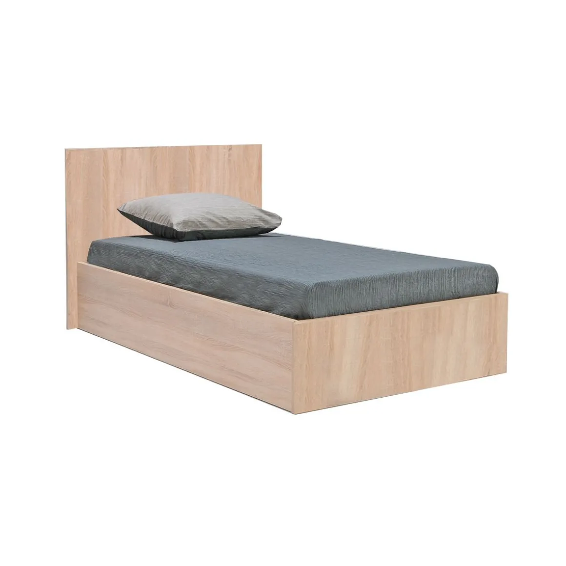 Lit coffre avec sommier relevable et tête de lit 90x190 cm MADRID