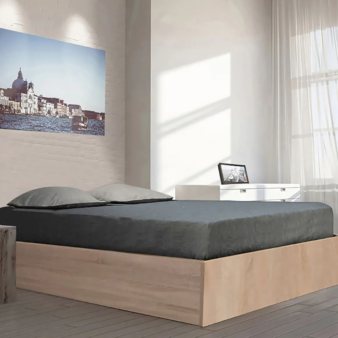 Lit coffre avec sommier relevable 140x190 cm BARCELONA