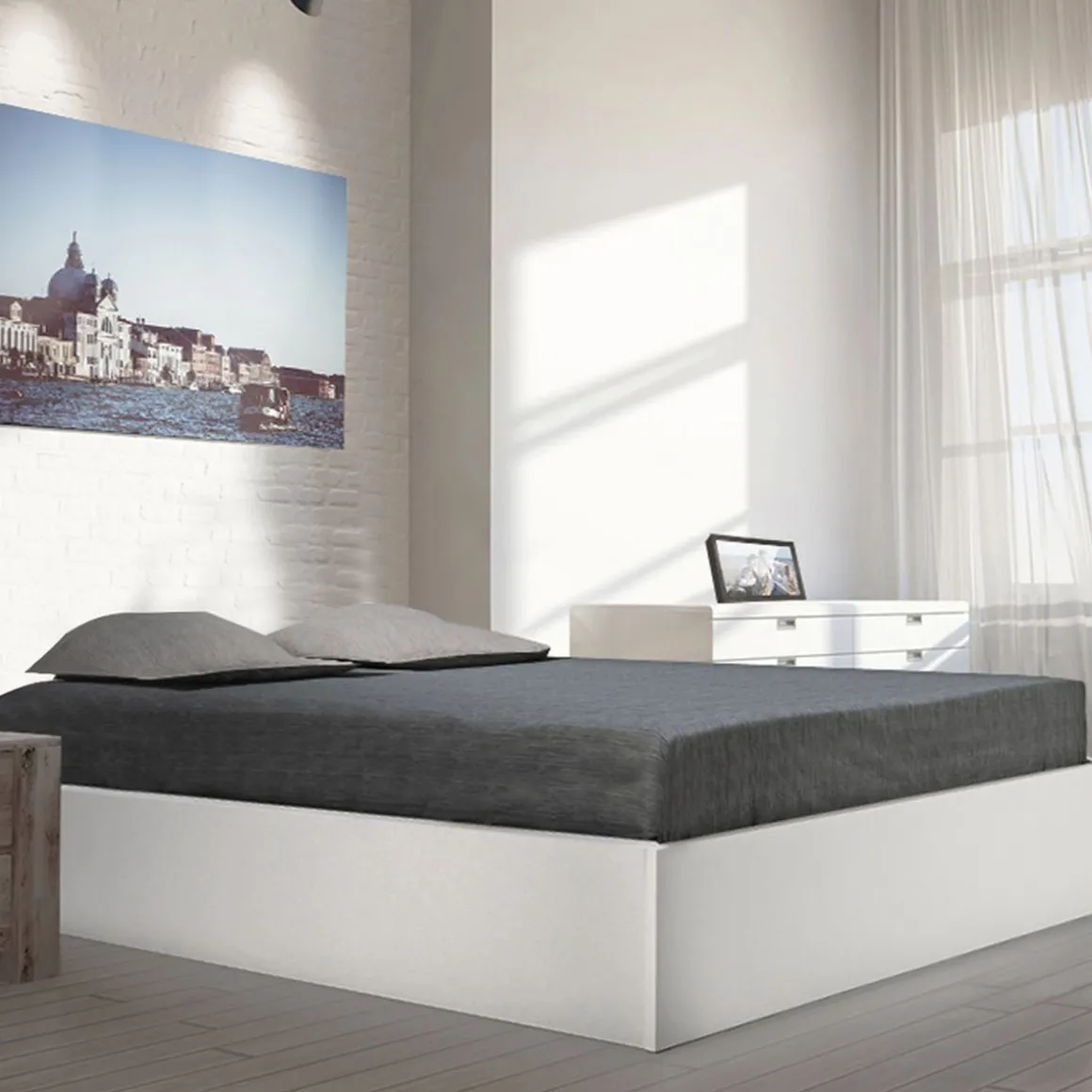 Lit coffre avec sommier relevable 140x190 cm BARCELONA