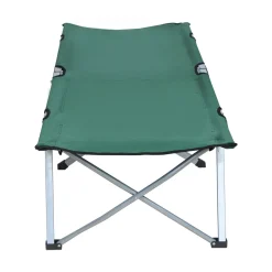 Lit de camp lit d'appoint pliable 193 x 64 x 40 cm avec sac de transport polyester Oxford métal vert et gris