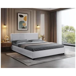 Lit double avec coffre Carla - 140 x 190 cm - Blanc