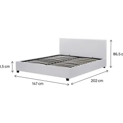 Lit double avec coffre Carla - 140 x 190 cm - Blanc