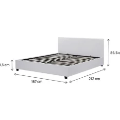 Lit double avec coffre Carla - 160 x 200 cm - Blanc