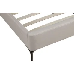 Lit double en tissu capitonné Aspen 160 x 200 cm - Beige