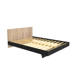 Lit double 140x190 cm avec tête de lit et sommier LAGOS