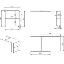 Lit en hauteur WOODY+ commode+bureau