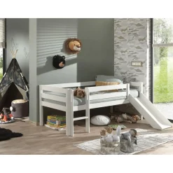 Lit enfant mi-hauteur 90 x 200 cm avec toboggan WEPPES
