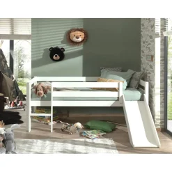 Lit enfant mi-hauteur 90 x 200 cm avec toboggan WEPPES