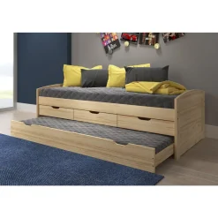 Lit gigogne 2 couchages 90x200 cm + 3 tiroirs ULLI