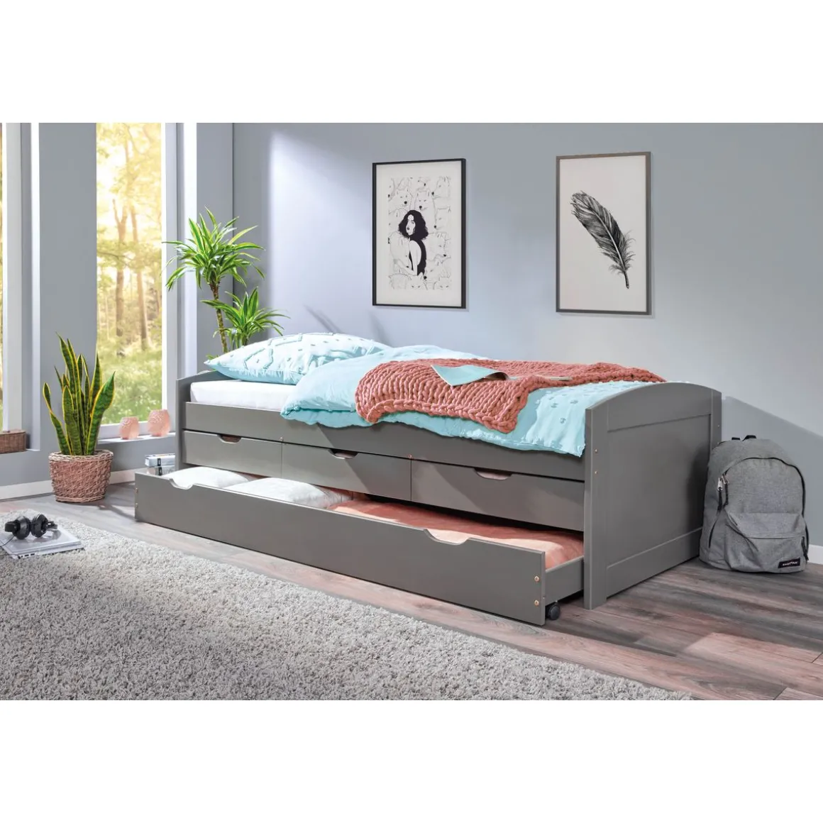 Lit gigogne 2 couchages 90x200 cm + 3 tiroirs ULLI