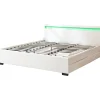 LIT LED double avec 4 tiroirs Nico - 180 x 200 cm - Blanc