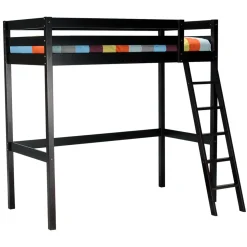 Lit Mezzanine 90 x 190 cm bois massif + sommier CITY