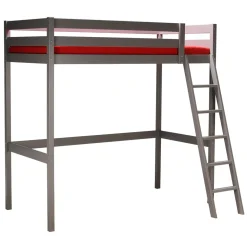 Lit Mezzanine 90 x 190 cm bois massif + sommier CITY