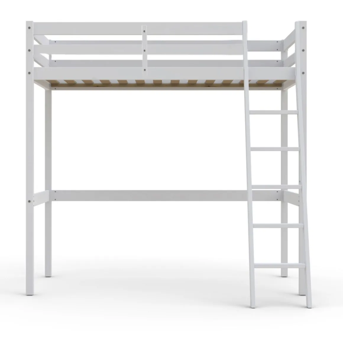Lit Mezzanine 90 x 190 cm bois massif + sommier CITY